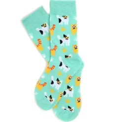 Kitten Cats All Over Crew Socks, 2 Colors, Quality, Unisex