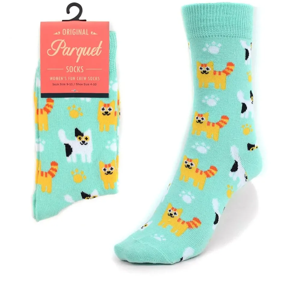 Kitten Cats All Over Crew Socks, 2 Colors, Quality, Unisex