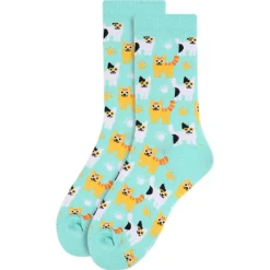 Kitten Cats All Over Crew Socks, 2 Colors, Quality, Unisex