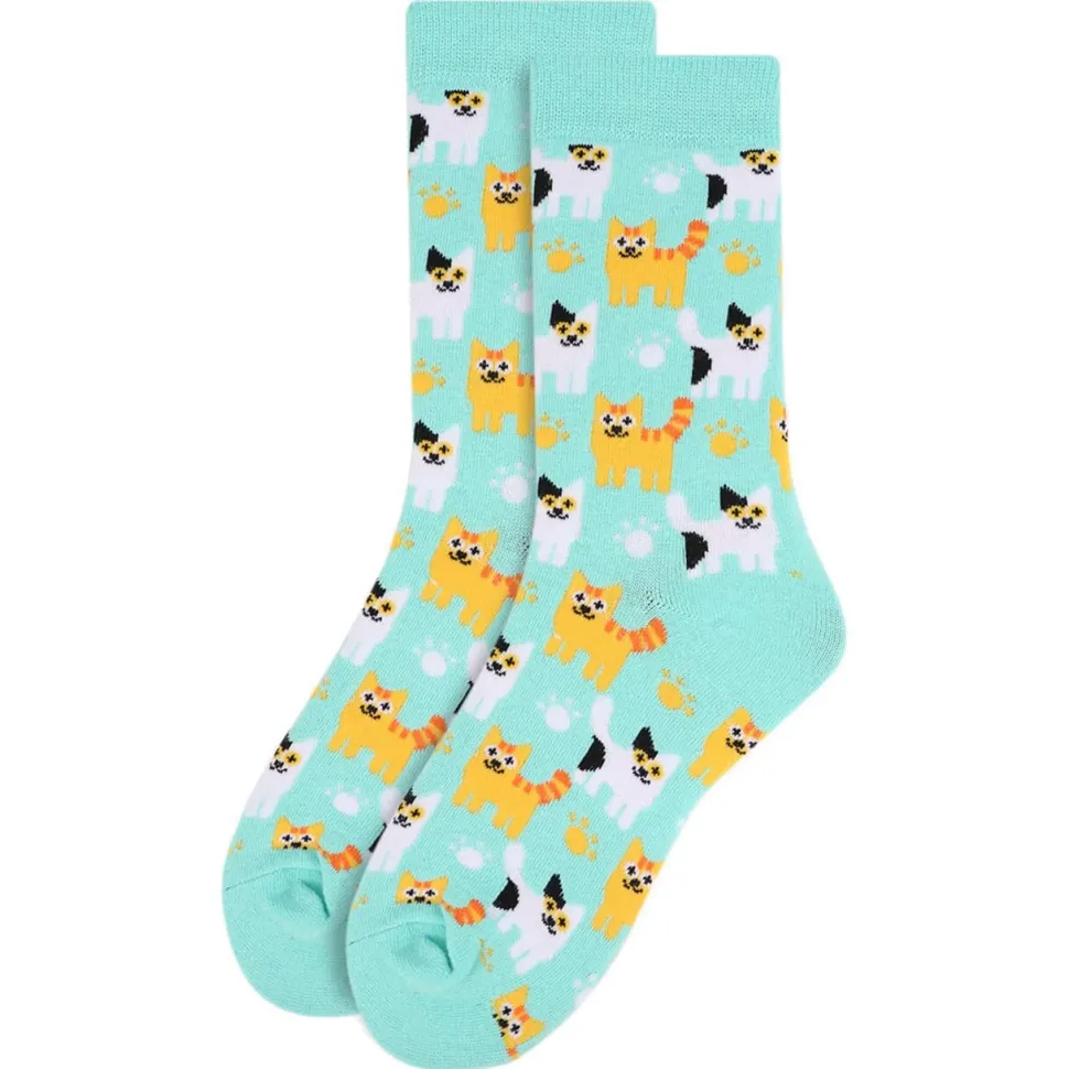 Kitten Cats All Over Crew Socks, 2 Colors, Quality, Unisex