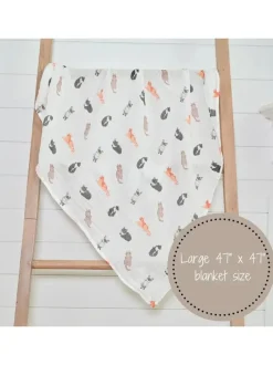 Kitty Cat Cotton Muslin Swaddle Blanket by Lolly Banks