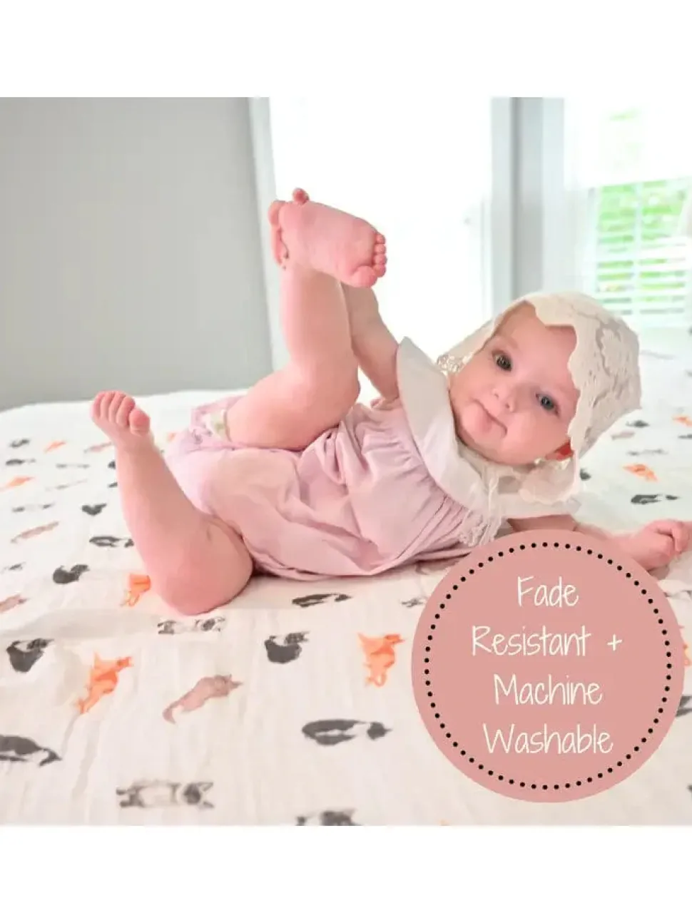 Kitty Cat Cotton Muslin Swaddle Blanket by Lolly Banks