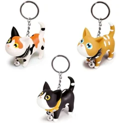 Kitty Cat Silicone Keychain with Bell So Cute! 5 Varieties*