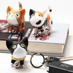 Kitty Cat Silicone Keychain with Bell So Cute! 5 Varieties*