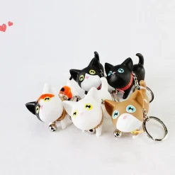 Kitty Cat Silicone Keychain with Bell So Cute! 5 Varieties*
