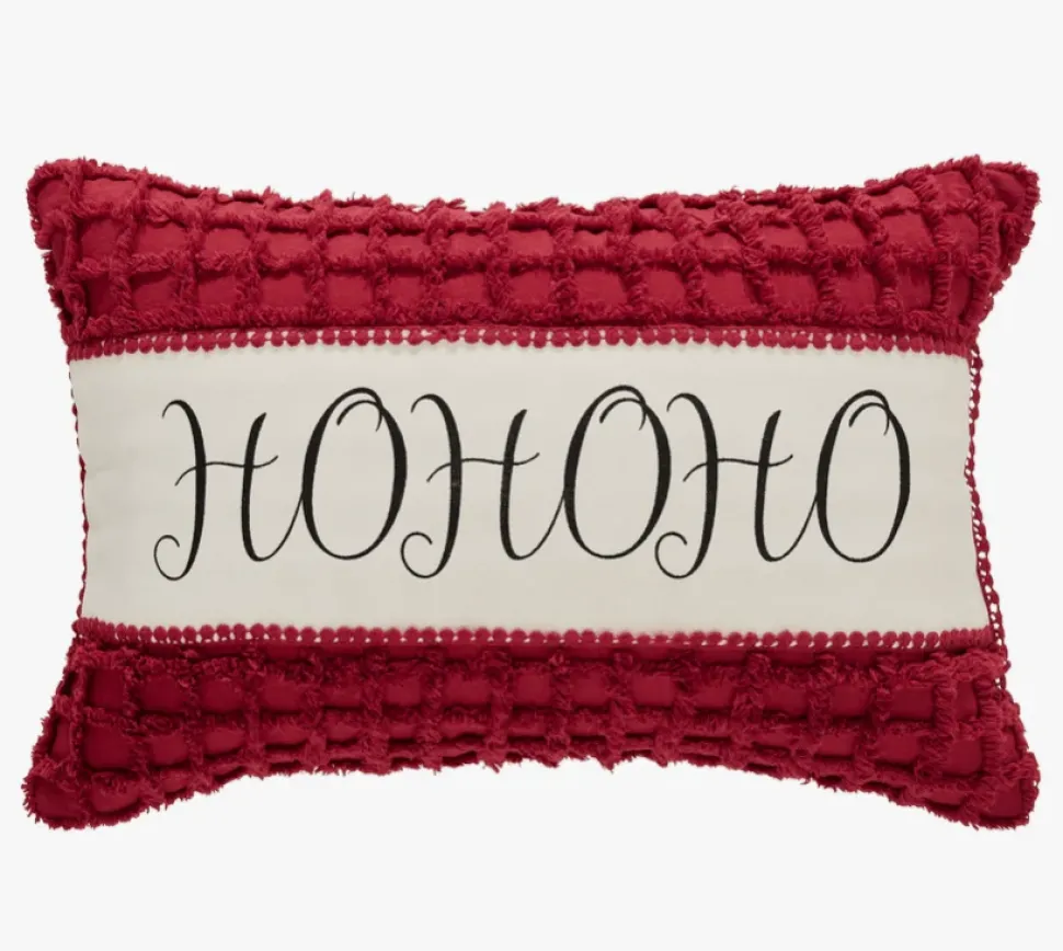 Kringle Chenille Ho Ho Ho Pillow 14x22