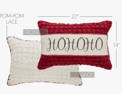 Kringle Chenille Ho Ho Ho Pillow 14x22