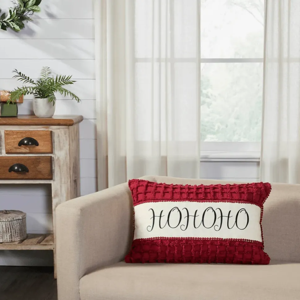 Kringle Chenille Ho Ho Ho Pillow 14x22