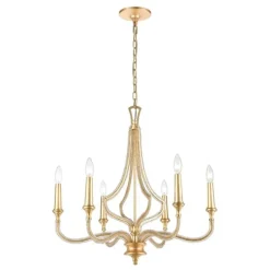La Rochelle 6-Lght Chandelier Parisian Gold Leaf
