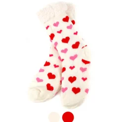 Ladies & Girls Slipper Socks, Thick & Fuzzy Sherpa Slipper Socks, 5 Varieties SZ 4-10shoe