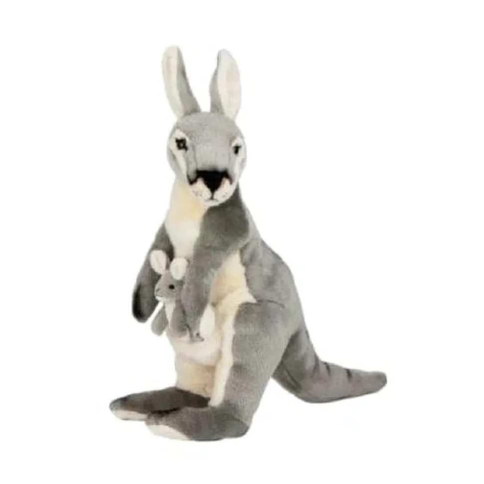 Large Eastern Grey Kangaroo with Joey Size 44cm/17″ Handmade Plush