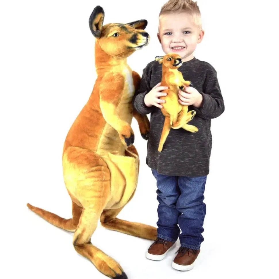 Large Lifelike Red Kangaroo with Joey-38" tall!