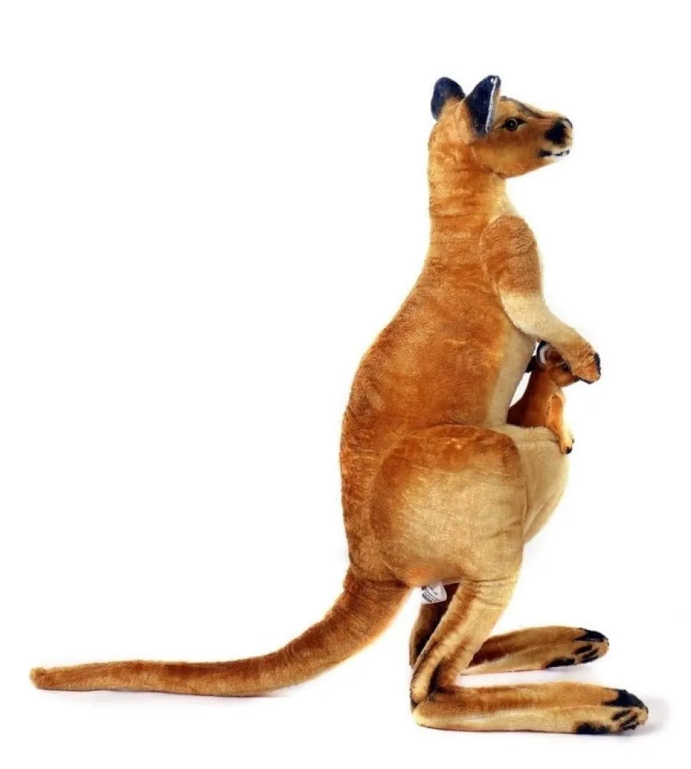 Large Lifelike Red Kangaroo with Joey-38" tall!