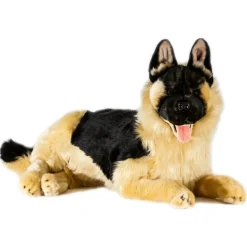 Large Plush German Shepherd Black Face Stuffed Dog Lifelike Handmade