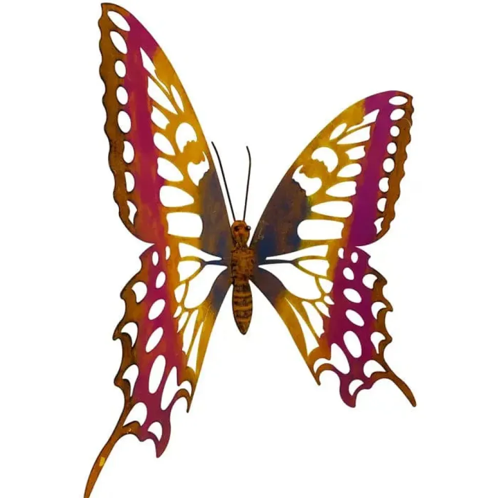 Large Swallowtail Butterfly Metal Rustic Indoor or Outdoor Wall Decor