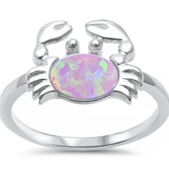 Larimar Sterling Silver Crab Earrings and Opal Rings