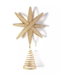 Laura Johnson Beaded Star Tree Topper Metal Beads Christmas tree Decor