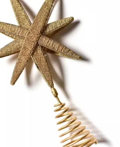 Laura Johnson Beaded Star Tree Topper Metal Beads Christmas tree Decor