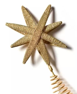 Laura Johnson Beaded Star Tree Topper Metal Beads Christmas tree Decor