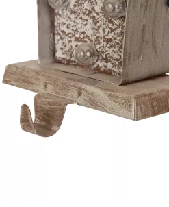LED Wooden Giftbox Stocking Holder Christmas Collection 7.50
