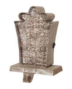 LED Wooden Giftbox Stocking Holder Christmas Collection 7.50