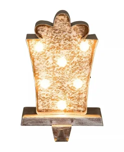 LED Wooden Giftbox Stocking Holder Christmas Collection 7.50