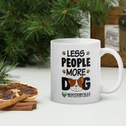 Less People More Dog White glossy mug
