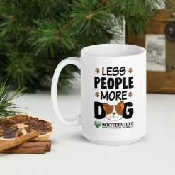 Less People More Dog White glossy mug
