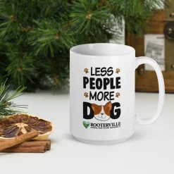 Less People More Dog White glossy mug