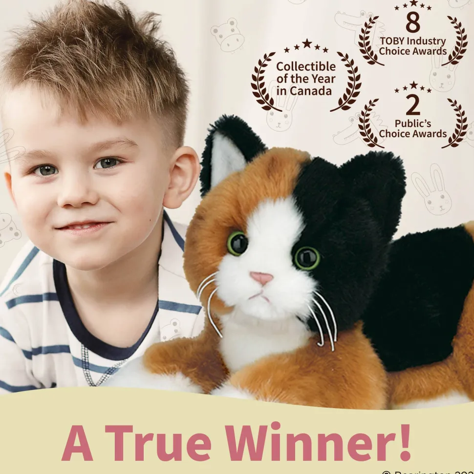 Lifelike Calico Cats Large or Small Size Plush