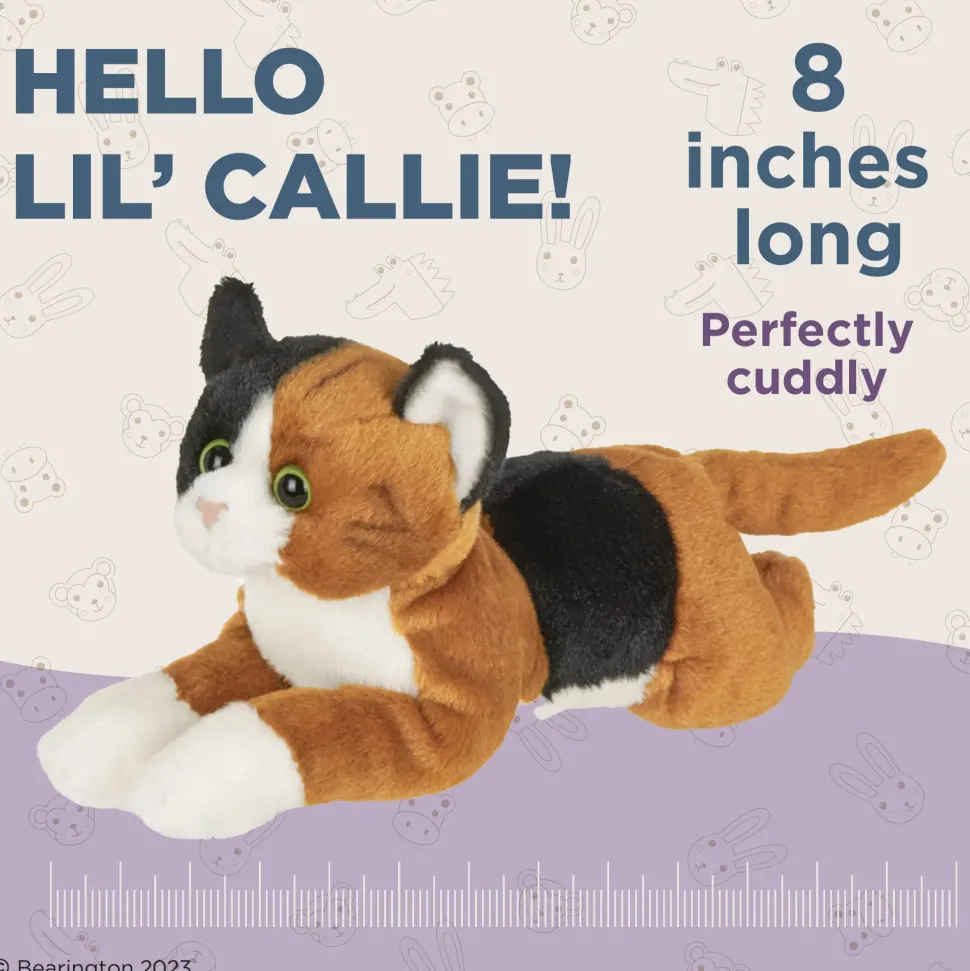 Lifelike Calico Cats Large or Small Size Plush