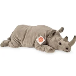 Lifelike Rhinoceros Lying 45 cm - plush toy by Teddy Hermann