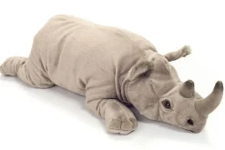 Lifelike Rhinoceros Lying 45 cm - plush toy by Teddy Hermann