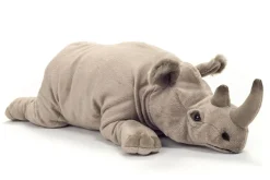 Lifelike Rhinoceros Lying 45 cm - plush toy by Teddy Hermann