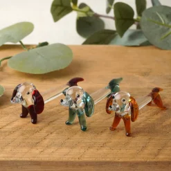 Little Blown Glass Dachshunds Handblown Glass Weiner Doggies