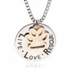 LIVE LOVE RESCUE Paw Print Silver Necklace Animal Jewelry