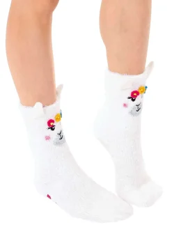 Llama Crew Slipper Socks Soft and Fuzzy Women's