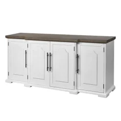 Locksmith 4-Door Off-White Farmhouse Storage Credenza