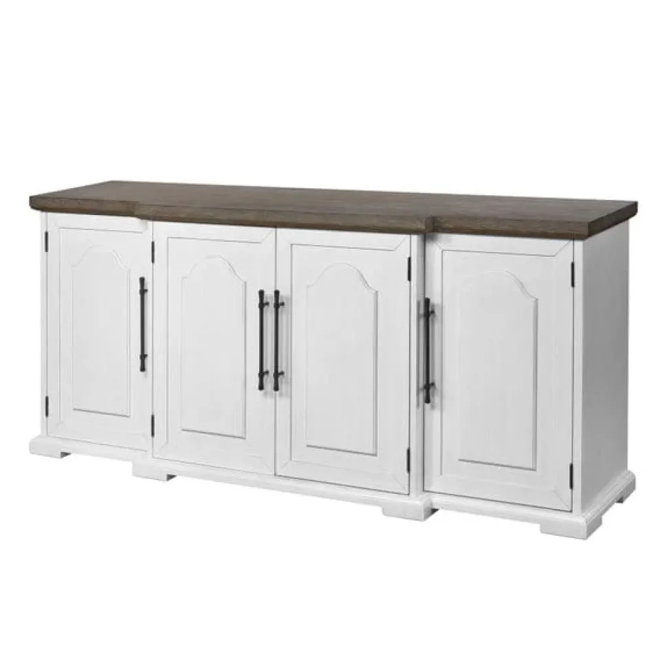Locksmith 4-Door Off-White Farmhouse Storage Credenza