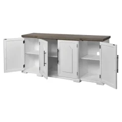 Locksmith 4-Door Off-White Farmhouse Storage Credenza
