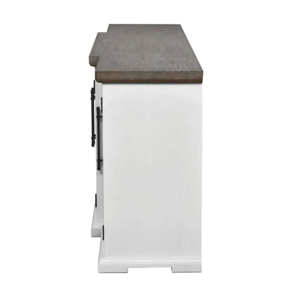 Locksmith 4-Door Off-White Farmhouse Storage Credenza