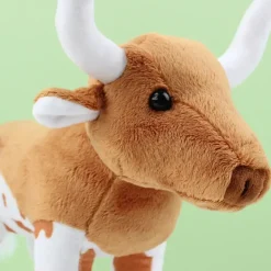 Long Horn Cow Steer Brown Plush Stuffed Animal