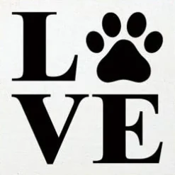 Love - Pawprint Wood Sign Handmade in the USA