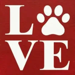 Love - Pawprint Wood Sign Handmade in the USA