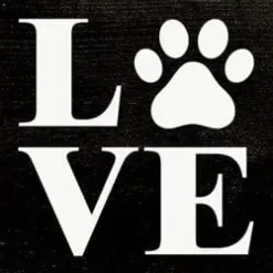 Love - Pawprint Wood Sign Handmade in the USA