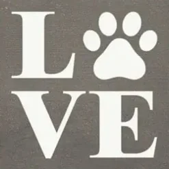 Love - Pawprint Wood Sign Handmade in the USA