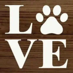 Love - Pawprint Wood Sign Handmade in the USA