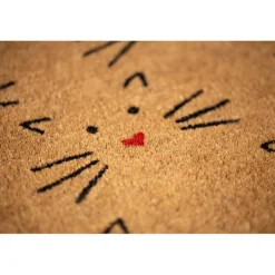 Love Cats Coir Welcome Mat Handmade Cute Kitty Faces Welcome You Home!