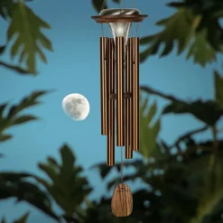 Lrg Bronze Solar Windchimes-Glow in the Dark while Making Beautiful Music in the Evenings*