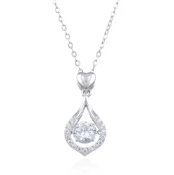 Luxury 1ct Moissanite 925 Sterling Silver Pendant Twinkle Setting Design Necklace For Women